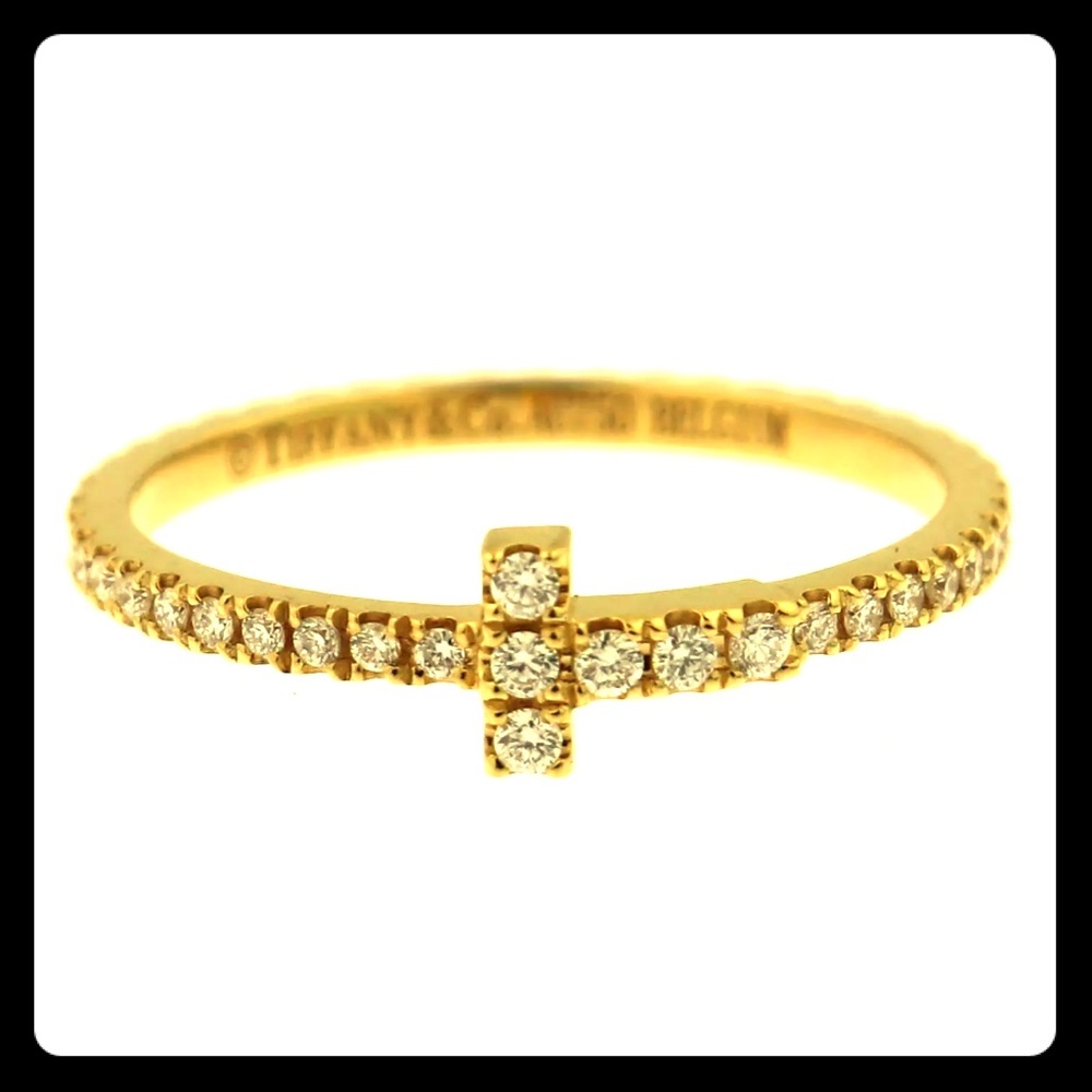 Tiffany & Co yellow gold wire T ring